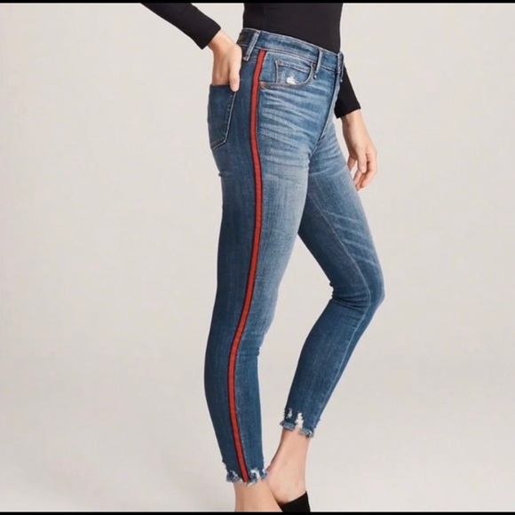Abercrombie Red Stripe Jeans 